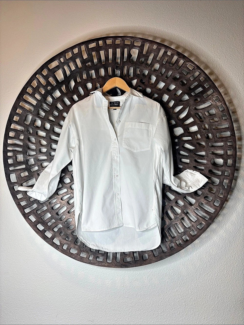 J.Crew Étienne Oversized Shirt Button Front White XXS